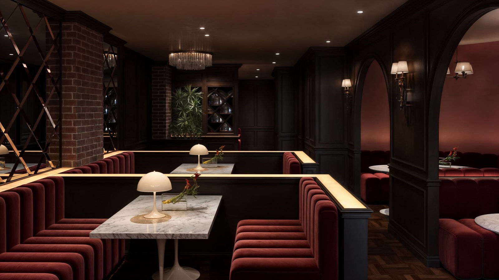 店舗内装 CGパース Luxury Night Lounge ソファ席