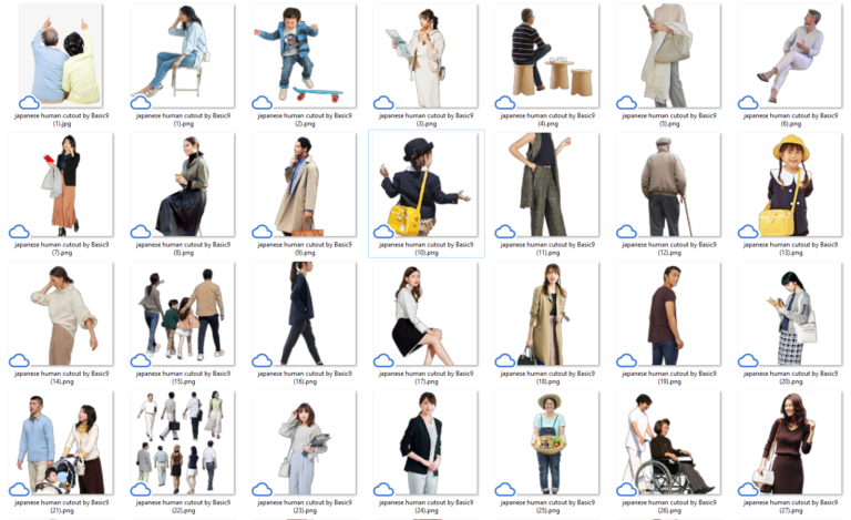 100 japanese human cut out #01