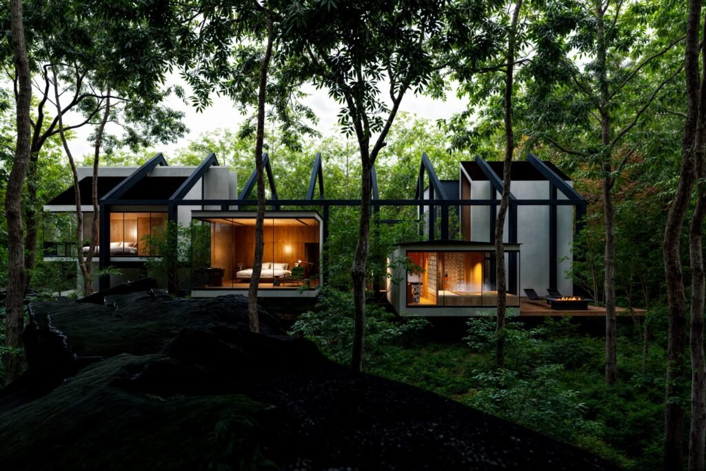 森に佇む滞在空間「Forest Frame Retreat」NOT A HOTEL コンペ建築CGパース制作実績