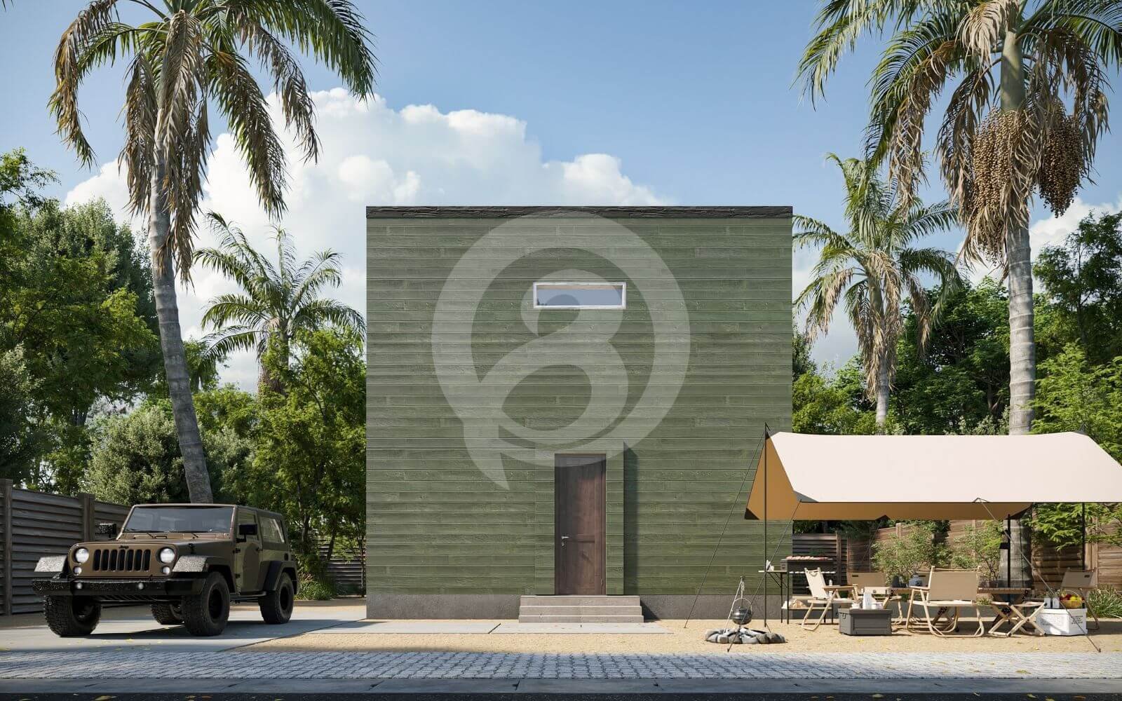 家の3D外観透視図