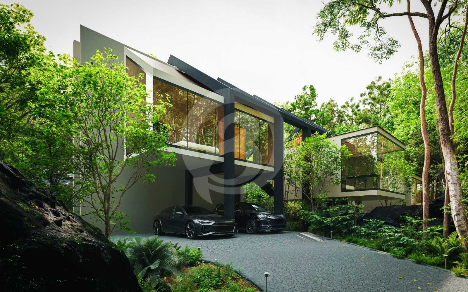 Basic9studioによる3Dヴィラ外観パース図