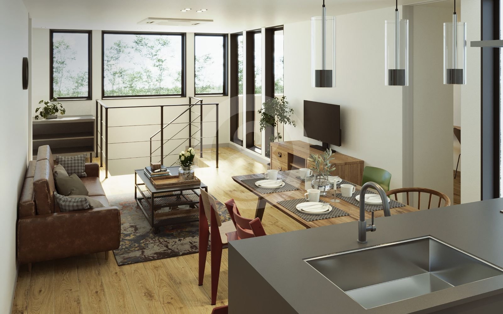 レイアウトや照明を3Dインテリアパースで示し、デザイン判断をスムーズに。