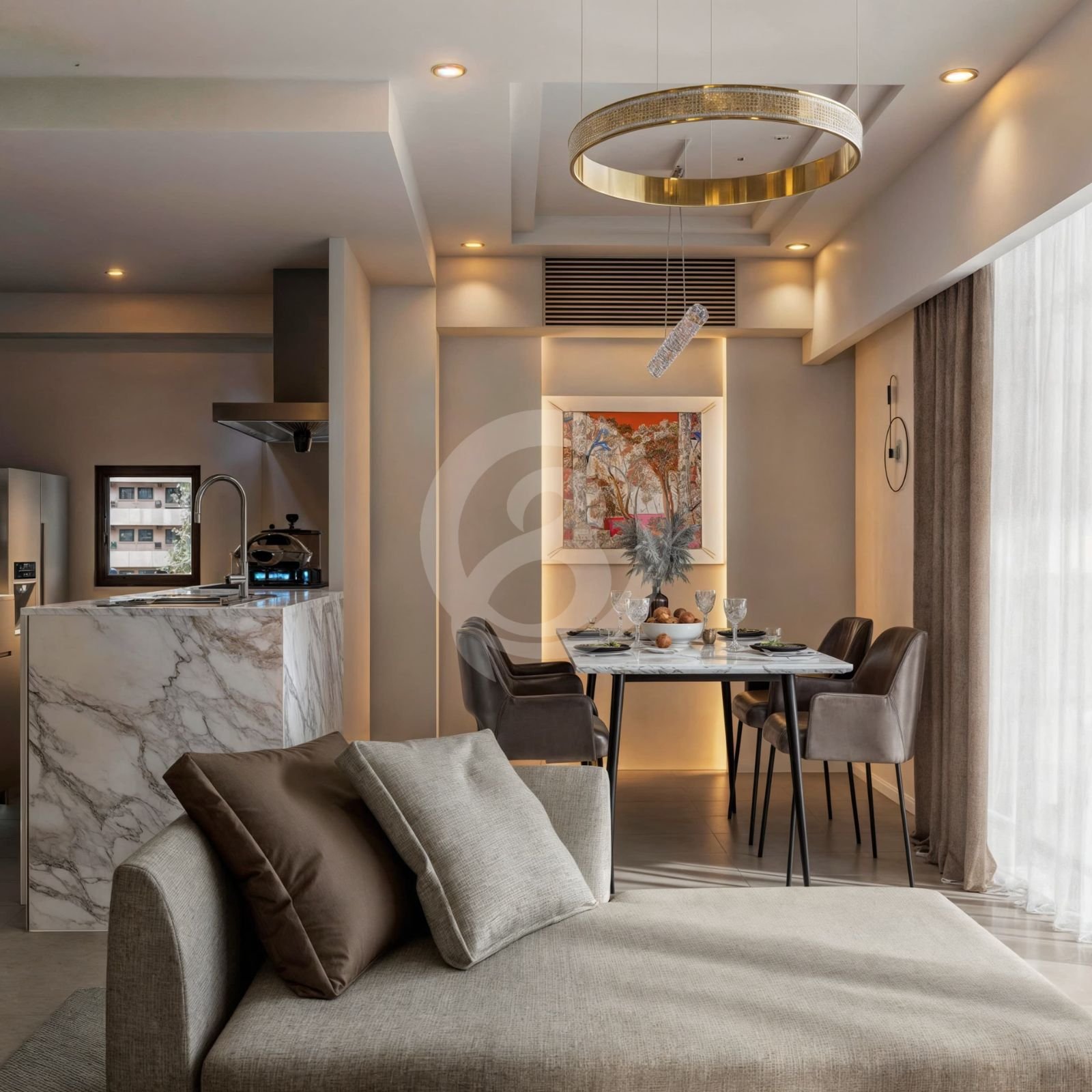 住宅アパートのレイアウトを3Dインテリアパースで視覚化。