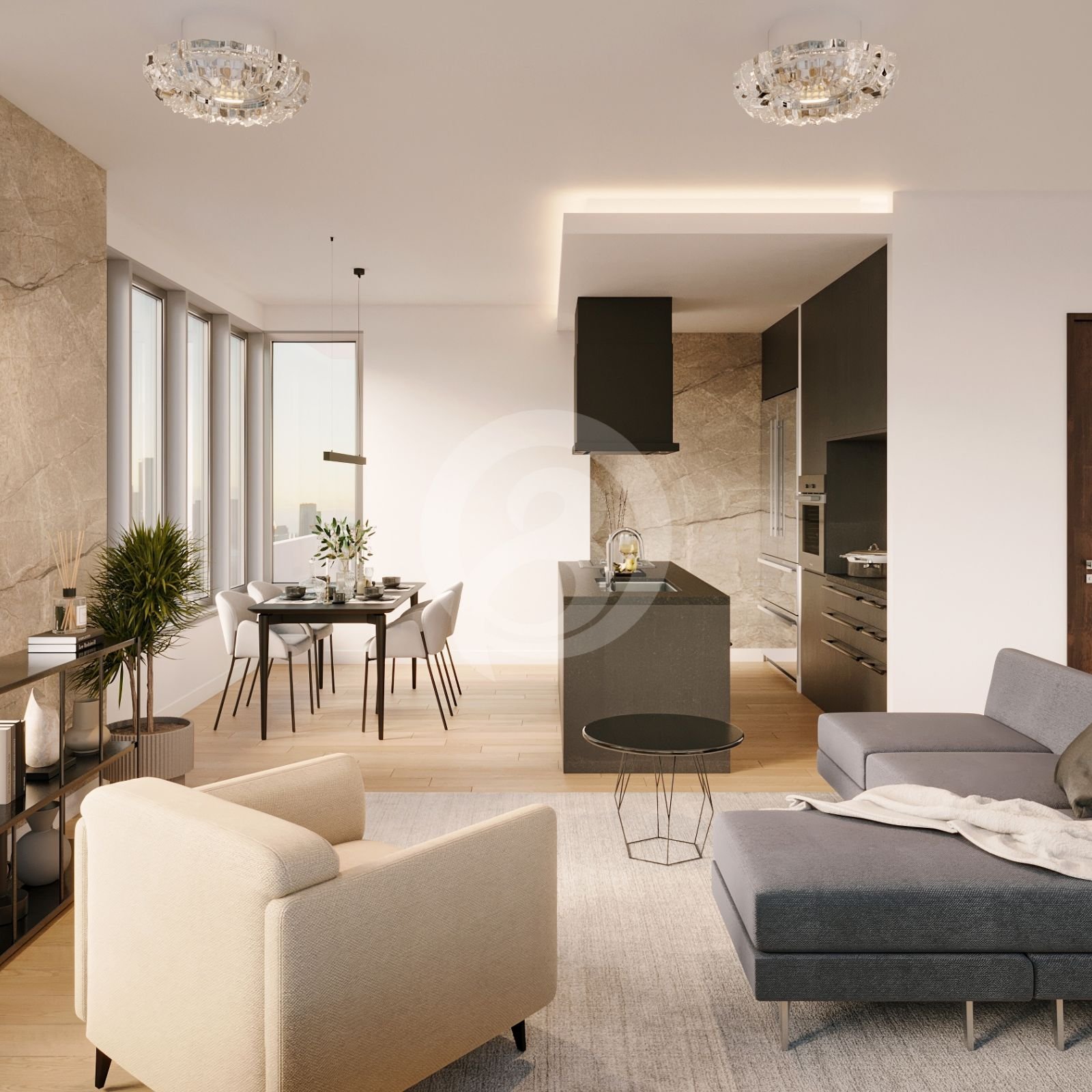 各アパートを3Dインテリアパースでわかりやすく提示。