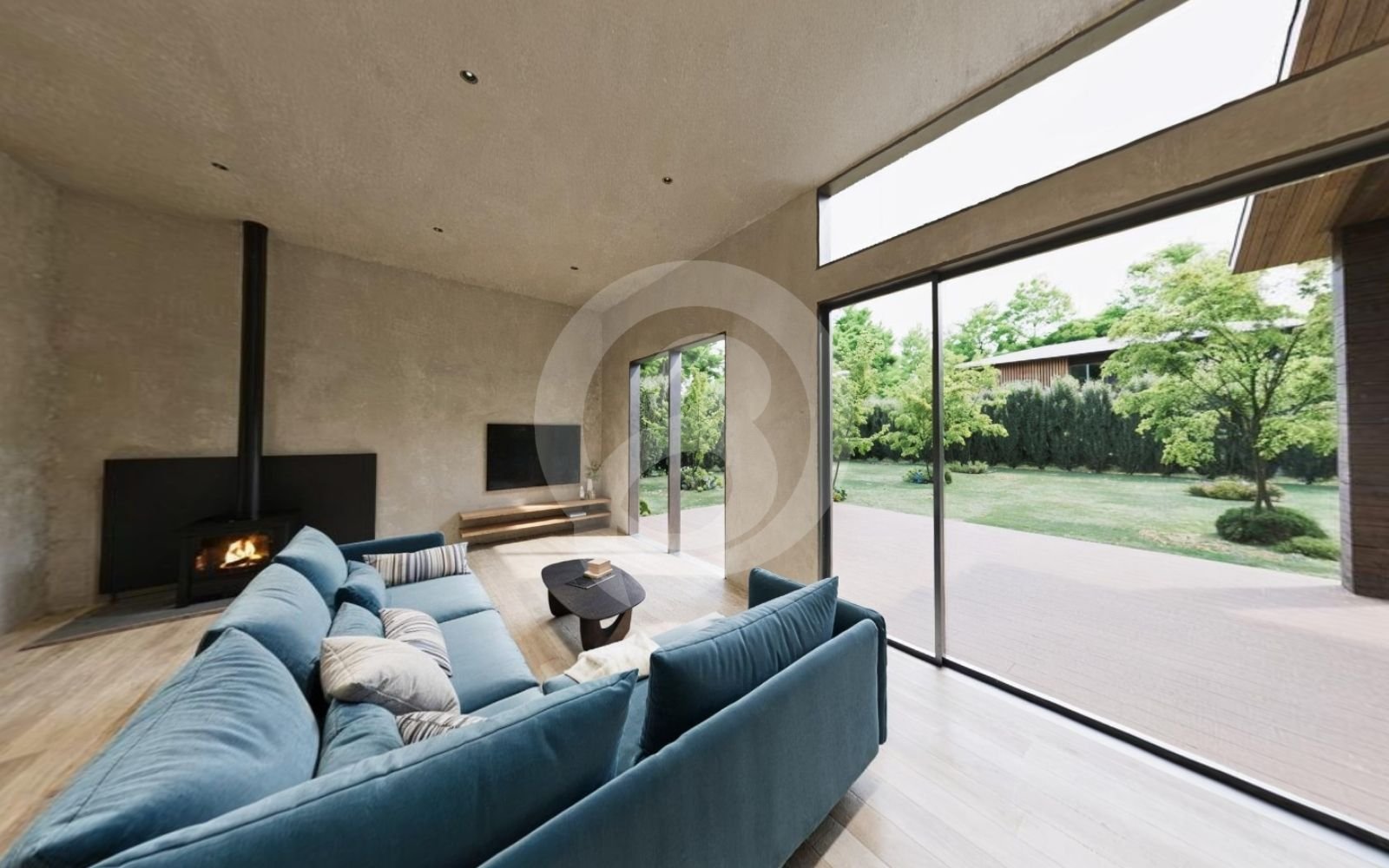 3D VR360パースペクティブ技術を使用したリアルなヴィラの内部空間