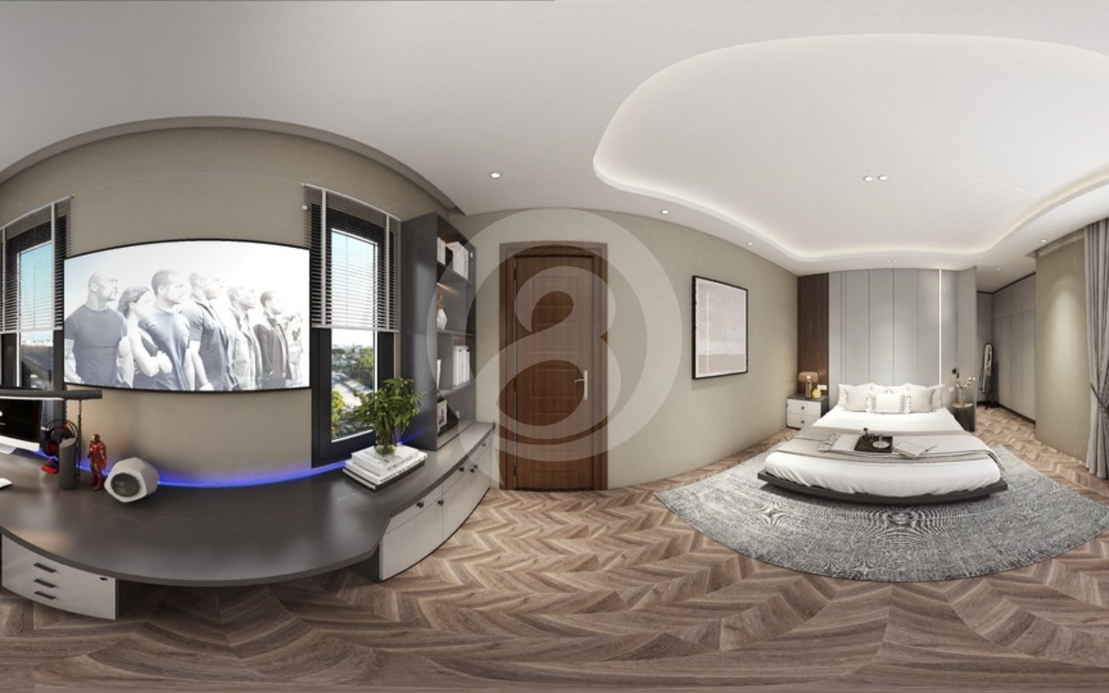 360°視点で体験できる3Dインテリアパースの空間表現。