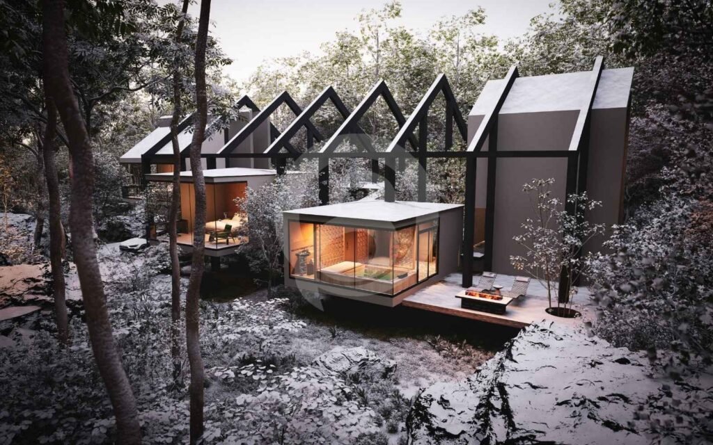 ヴィラ外観パースプロジェクト