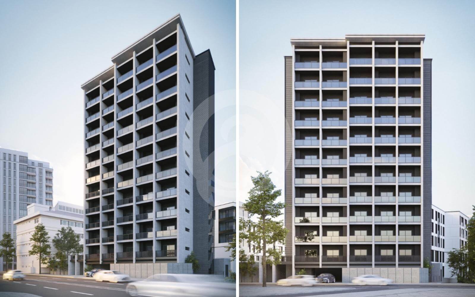 高層ビルの3Dレンダリング