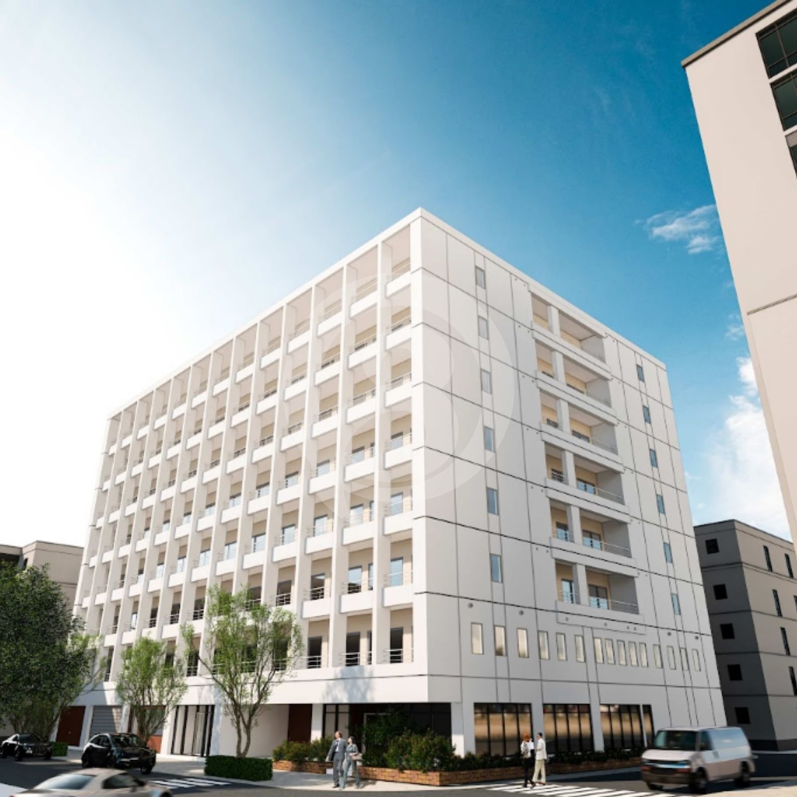 高層ビルやアパートのプロジェクトのための 3D レンダリング デザイン。