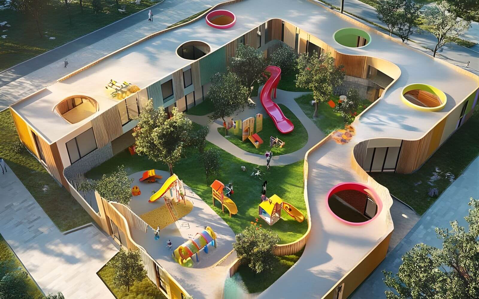 子供向け遊園地の3DCG画像