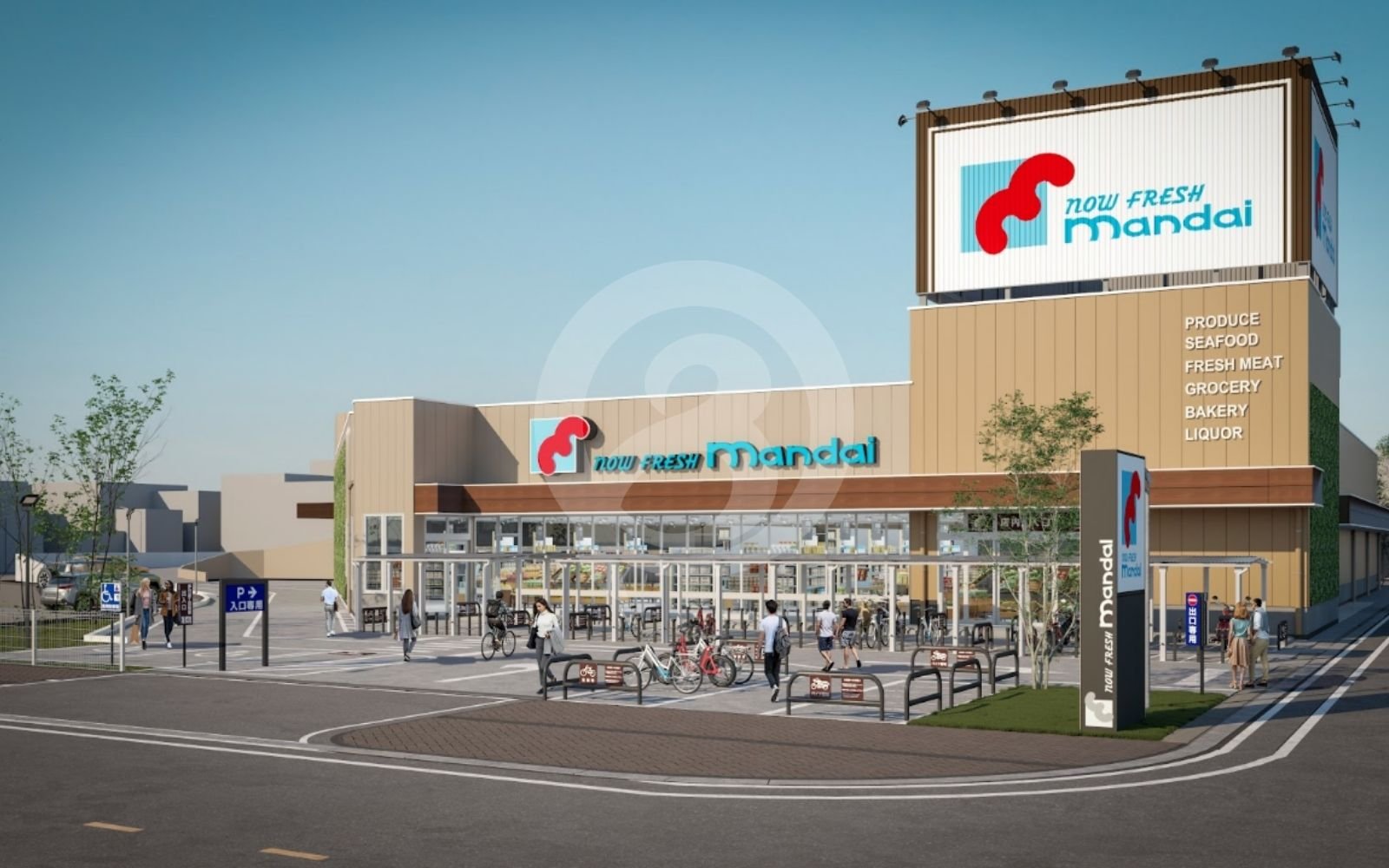 ライティングとショップ配置を丁寧に示した小売エリアの3Dパース制作。