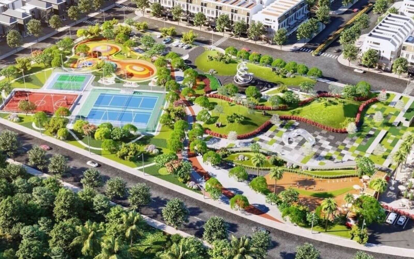 遊園地の3DCGレンダー