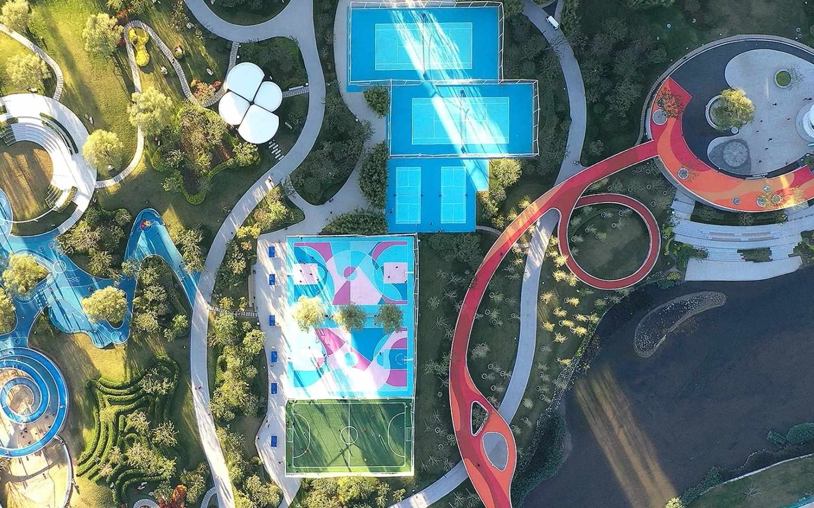 遊園地3Dパースの景観ビジュアライゼーション