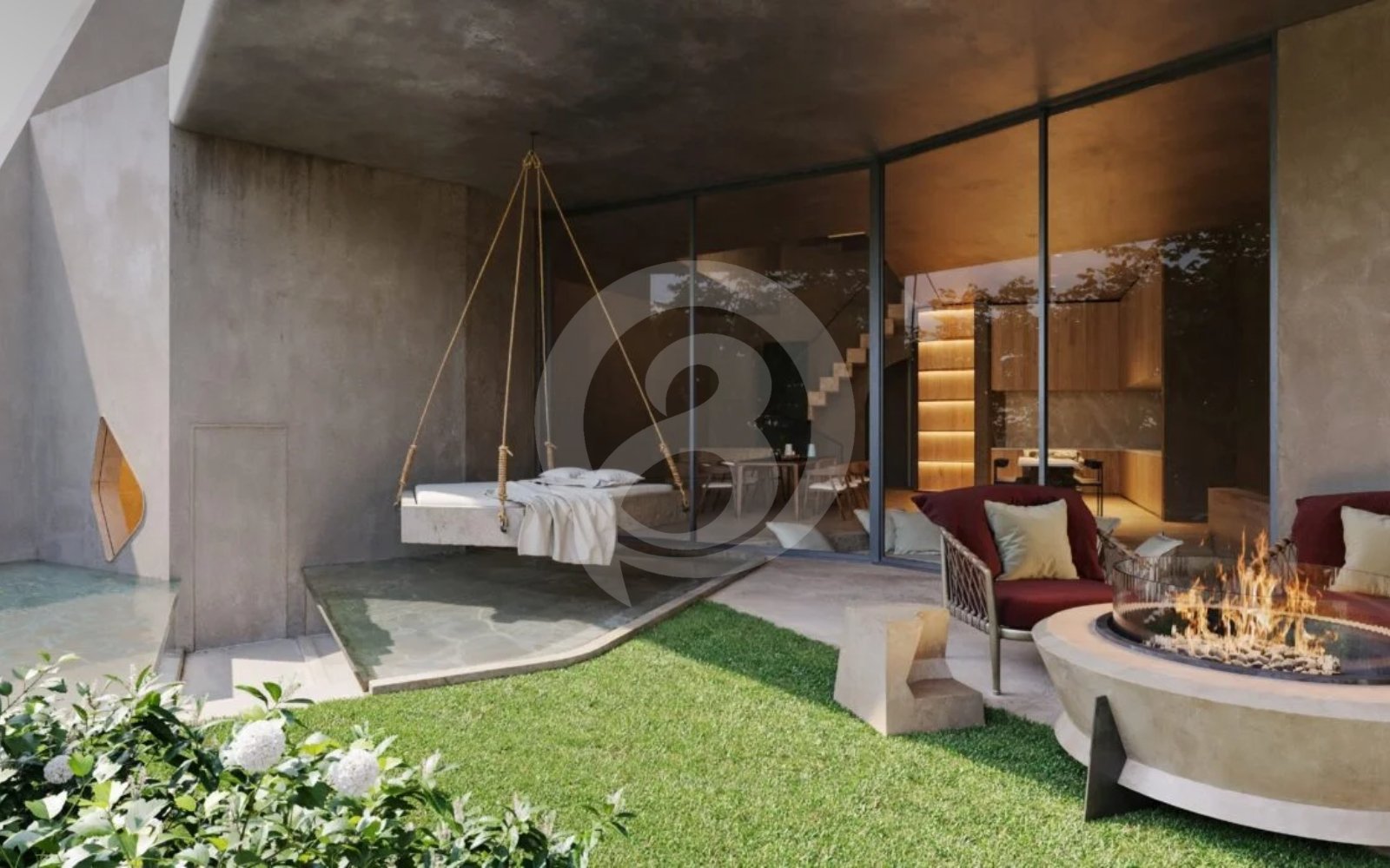 ホテル屋外の3Dパース