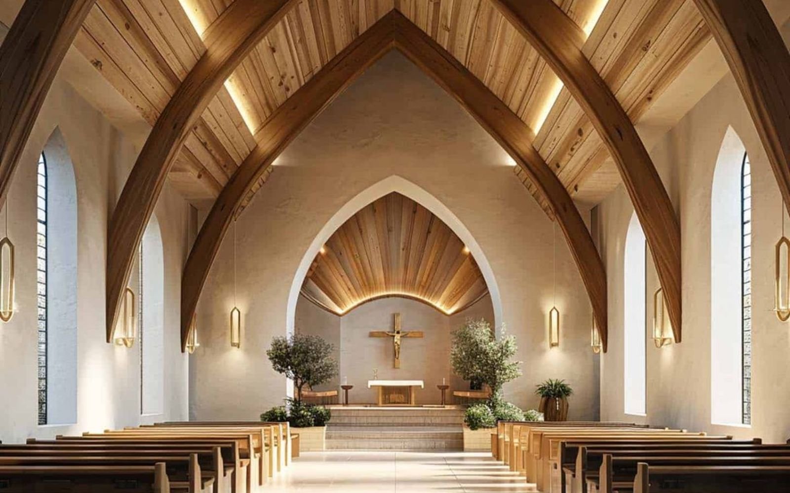 教会の外観の3Dレンダリング