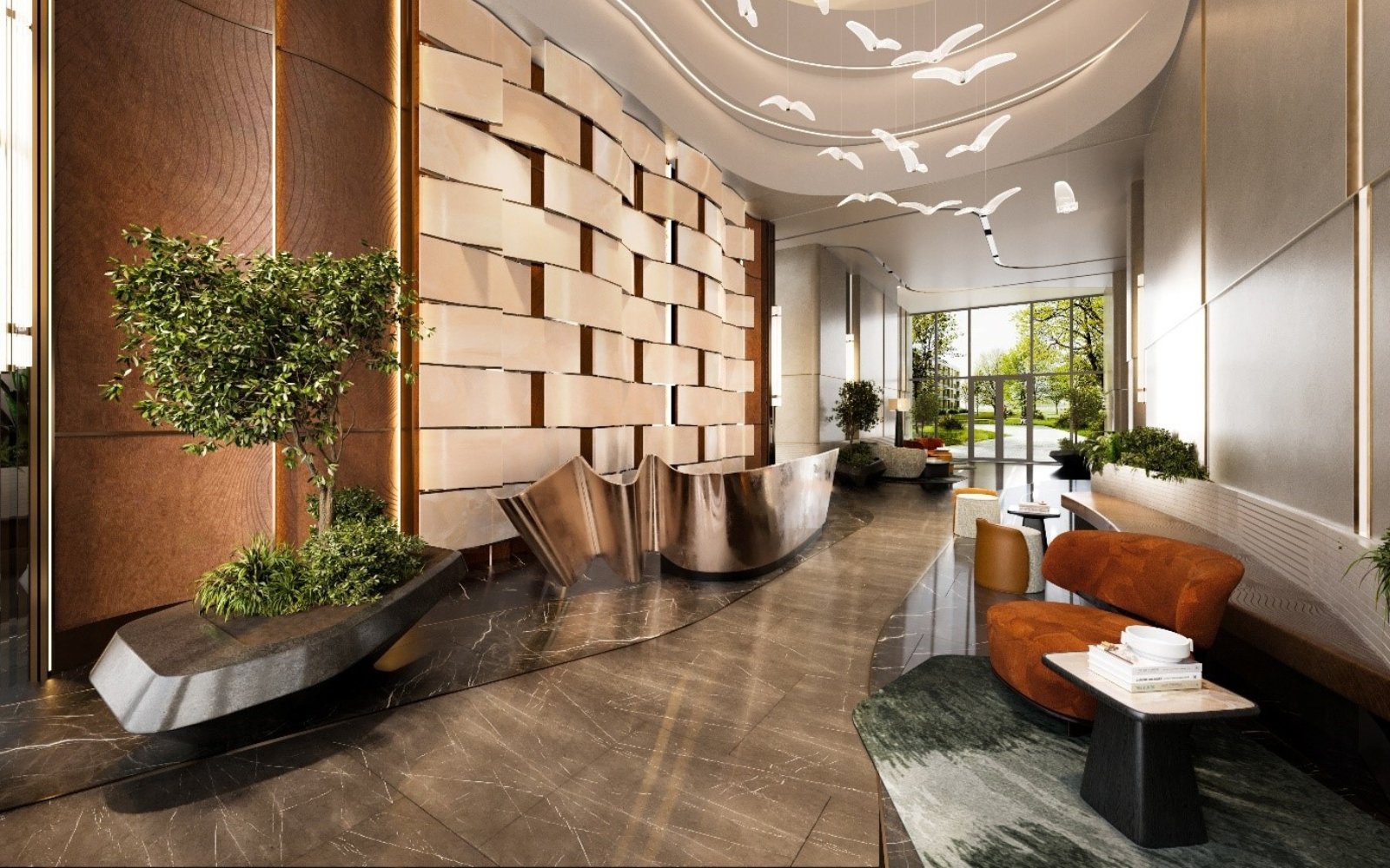 ホテルロビーのパース設計