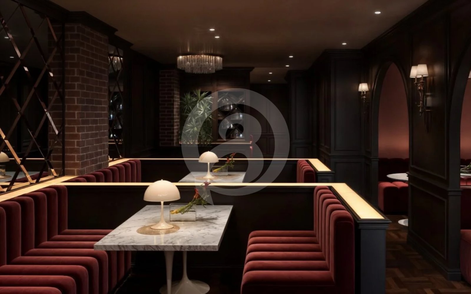 ホテルのダイニングエリアのパース