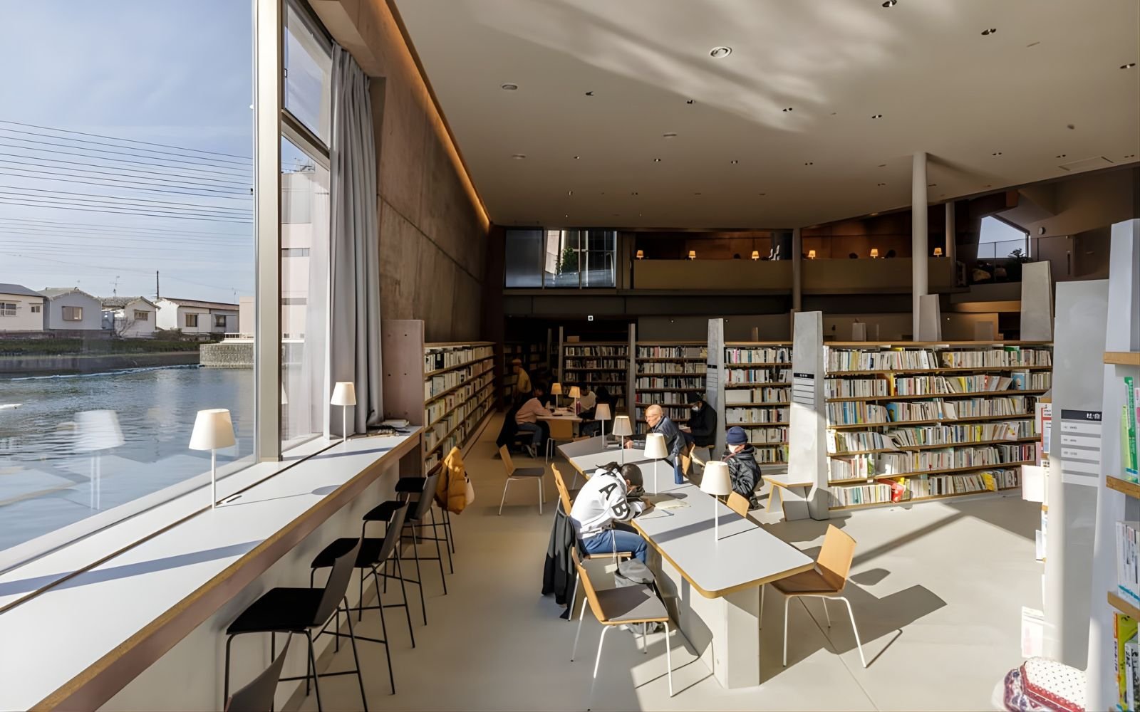 松原図書館の3D建築図面