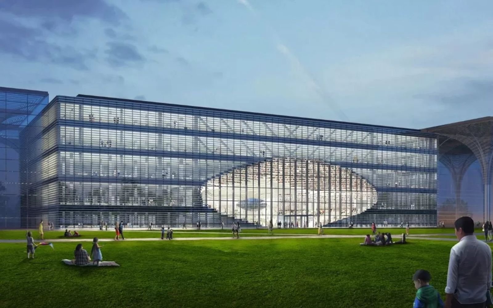 タンハイティエンチン図書館の3D建築図面