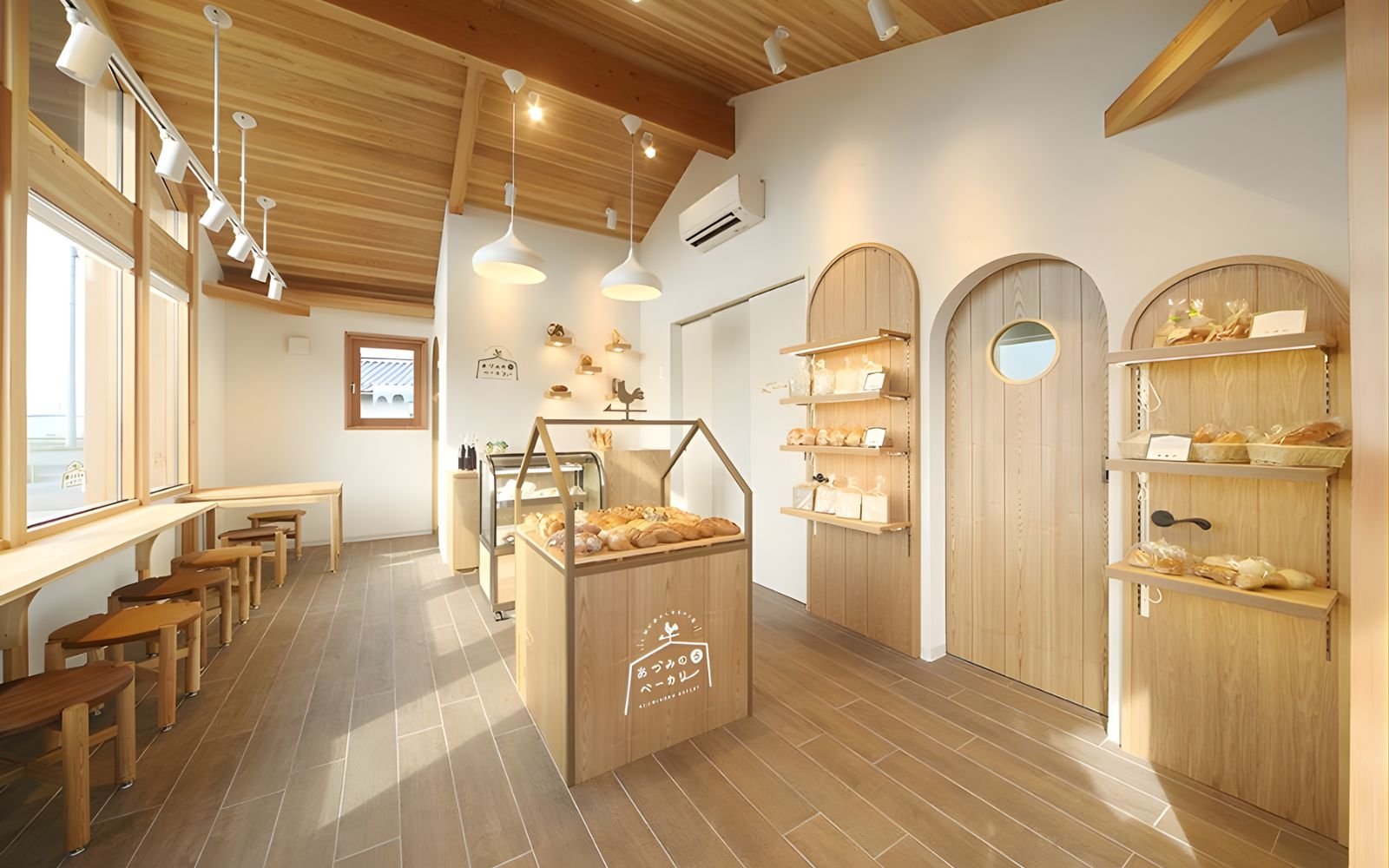 サンドイッチショップの3DCGレンダリング。