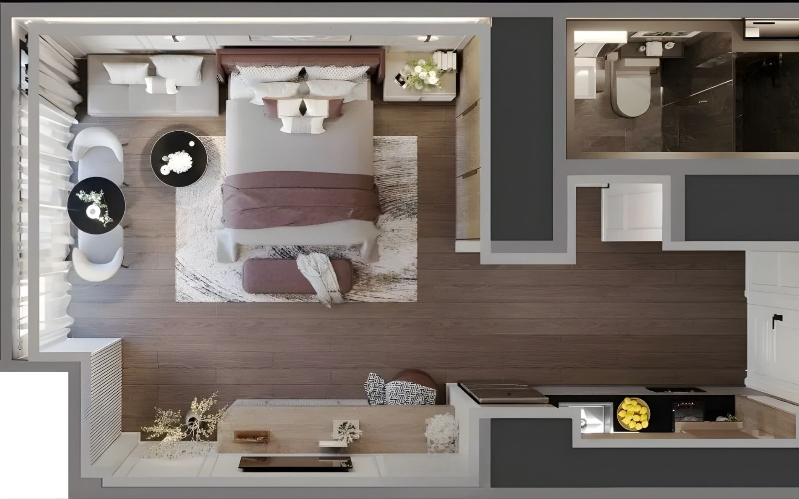 機能ゾーン別の平面パース 機能ゾーン別の平面パース