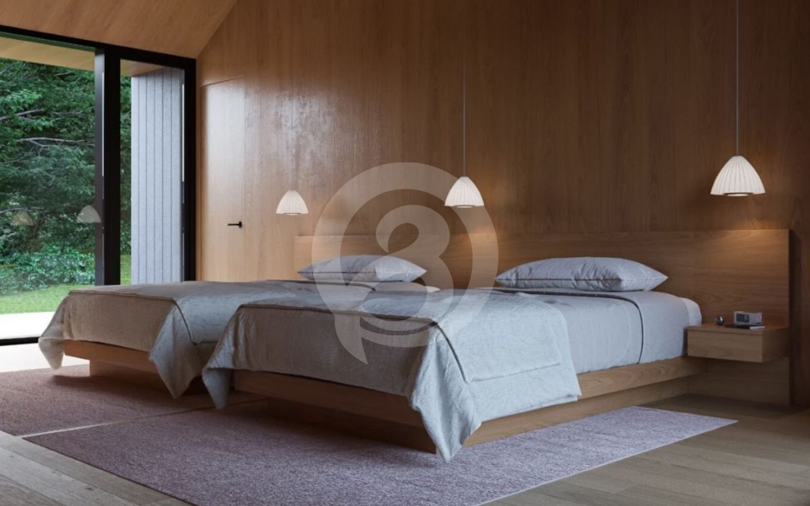 ミニマル 寝室 3D