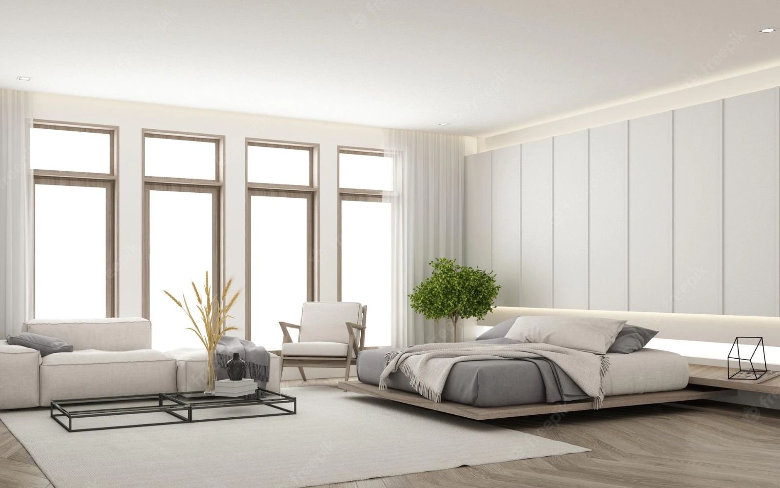 3D寝室インテリアパース