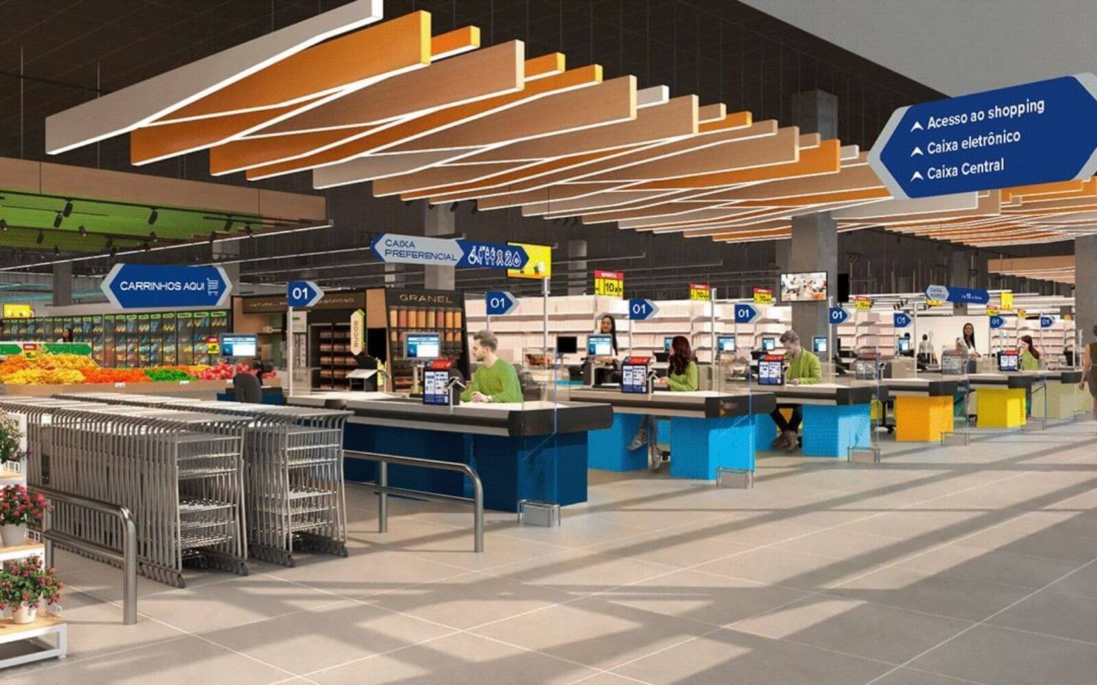 パースビューは、レジの位置やレジ空間の整理状況を評価するのに役立ちます レジ・入口エリア