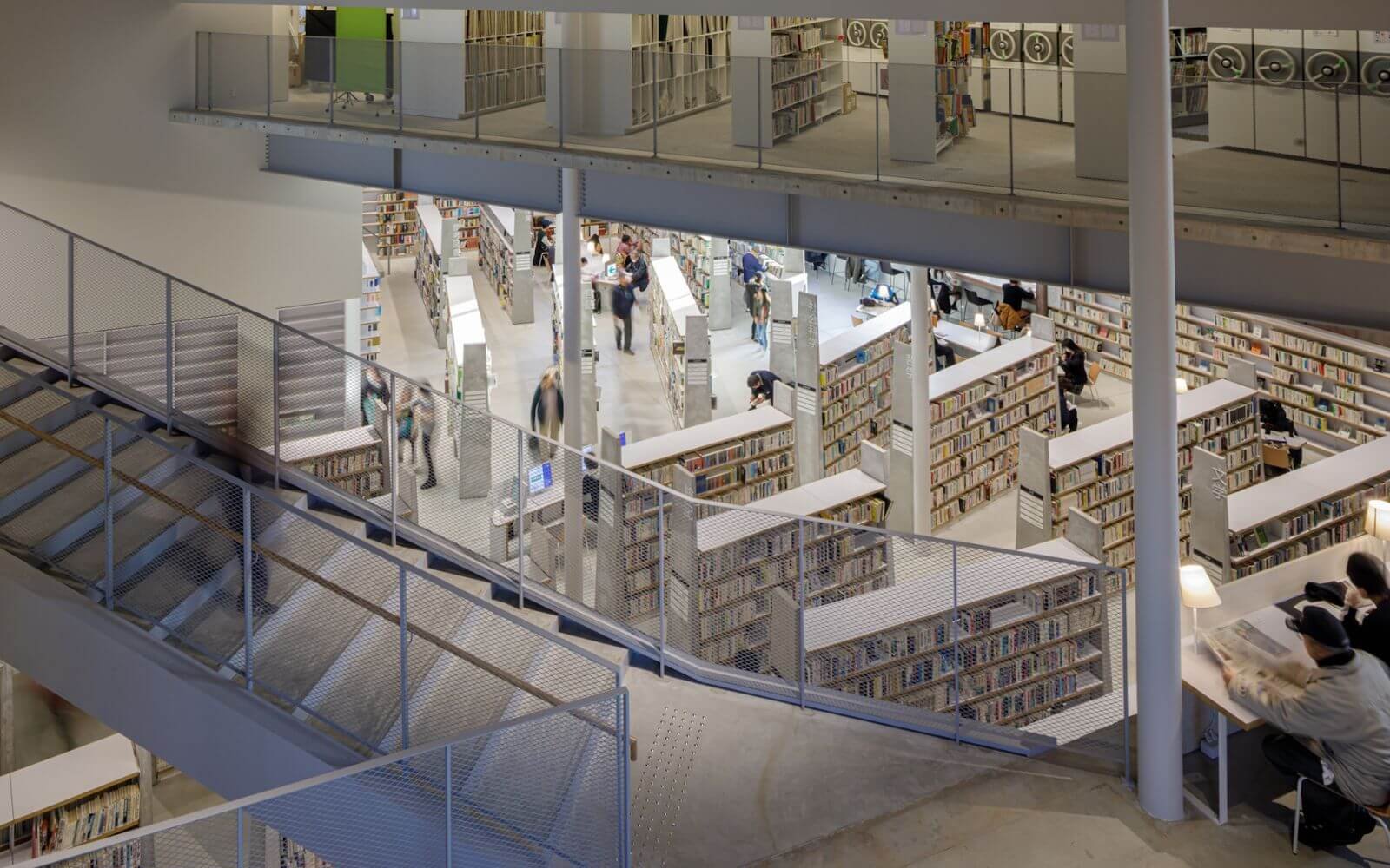 松原図書館のインテリアビジュアライゼーション