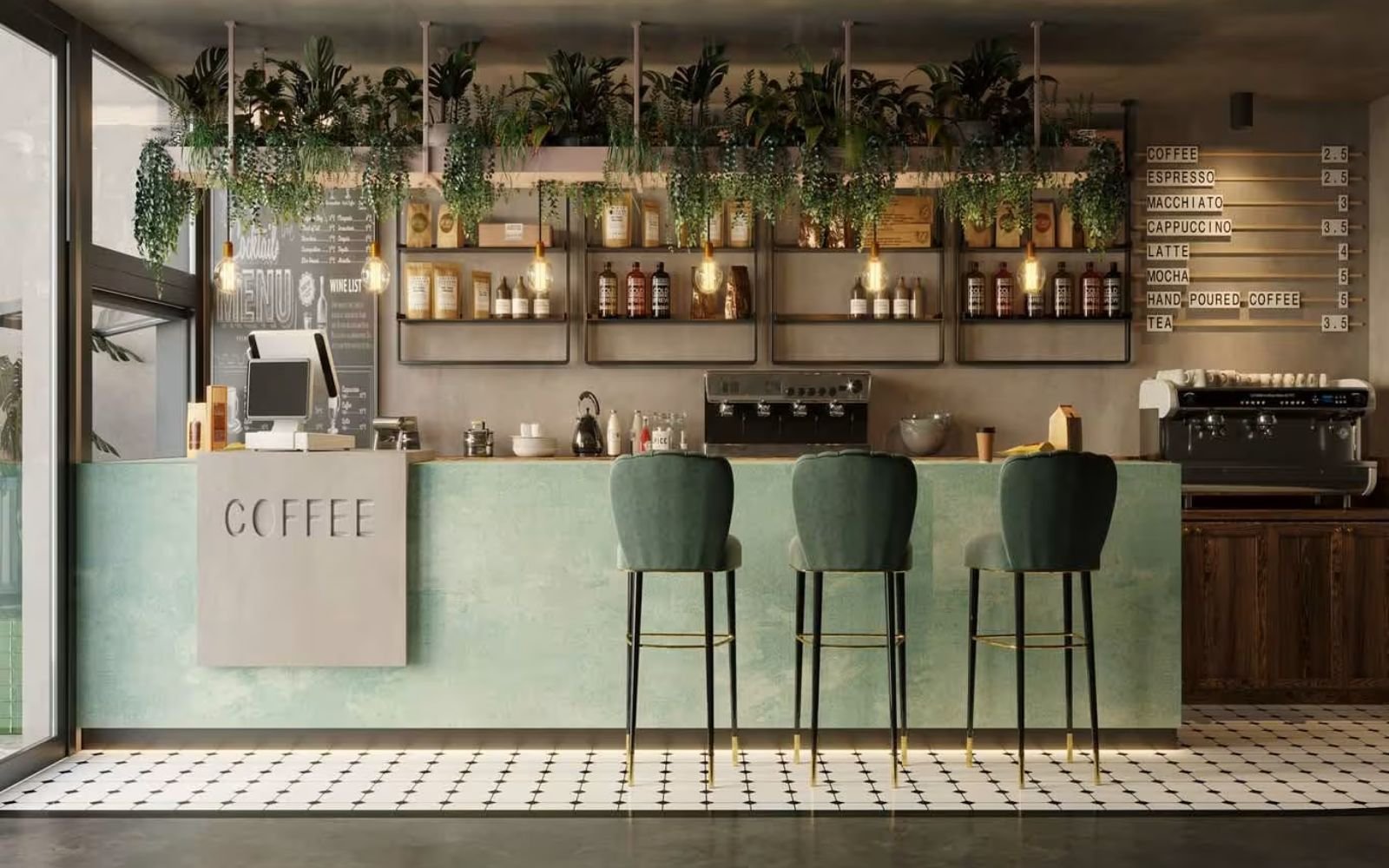 カフェ内装パース