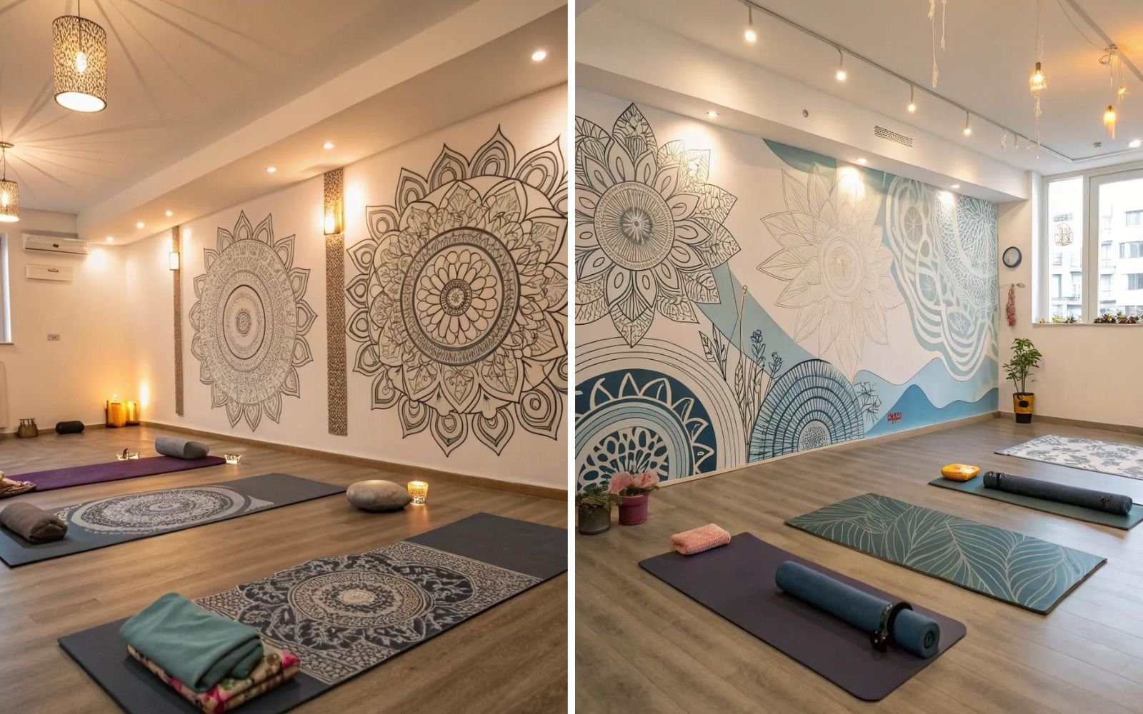 ボヘミアンスタイルのヨガルームビジュアライゼーション