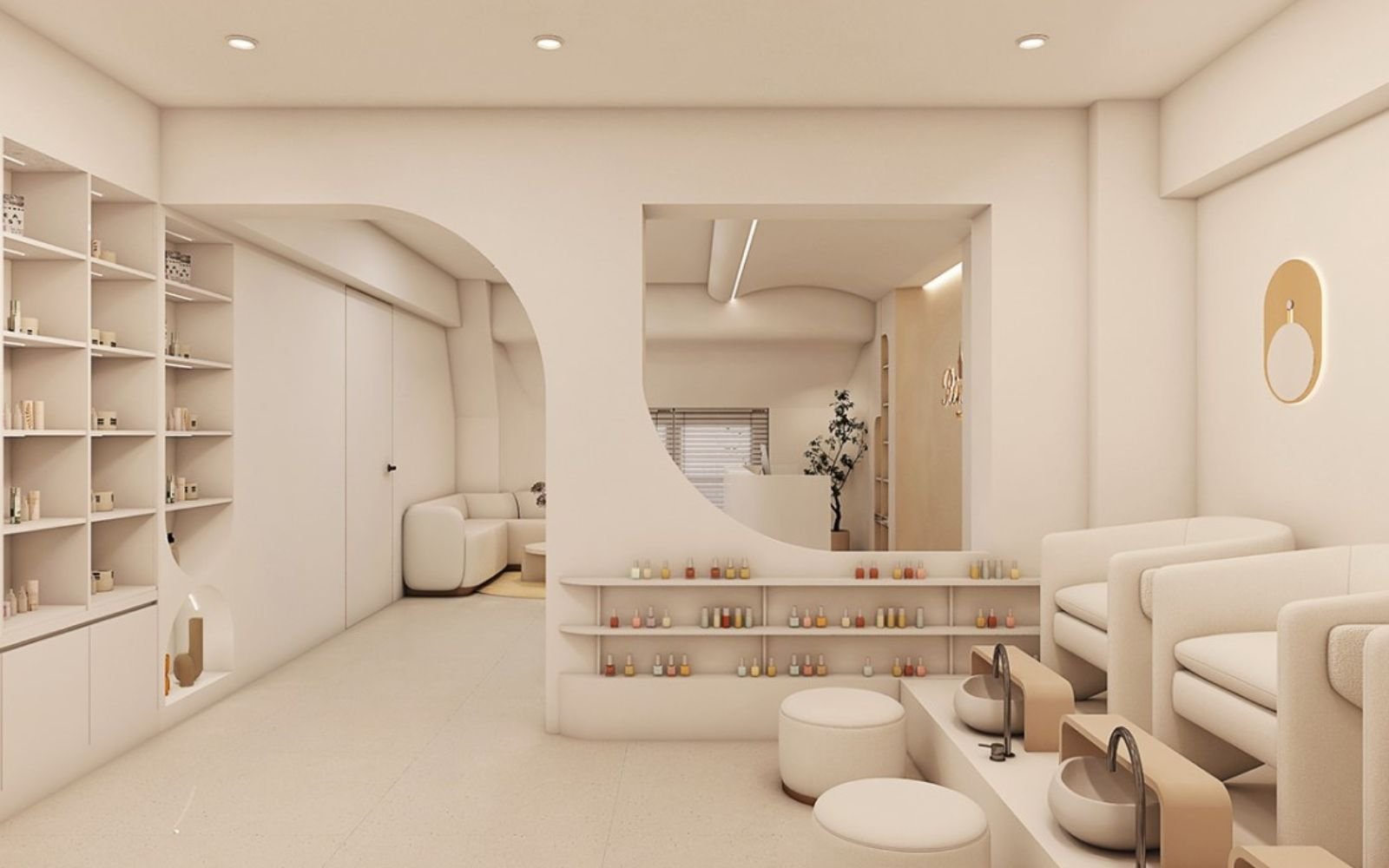 シンプルなネイルサロンの3Dパース事例