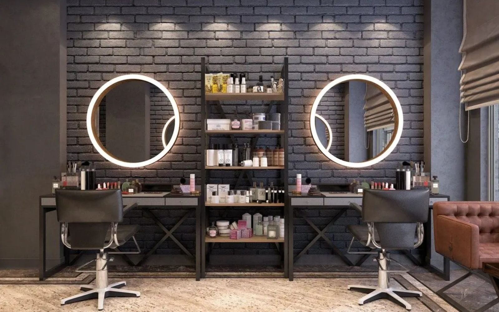 メイクアップスタジオの3DCGパース制作例