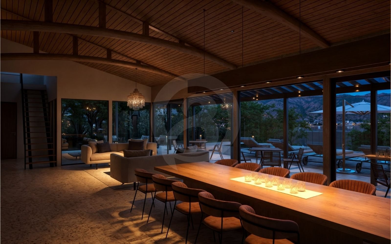 夕景のCGパース