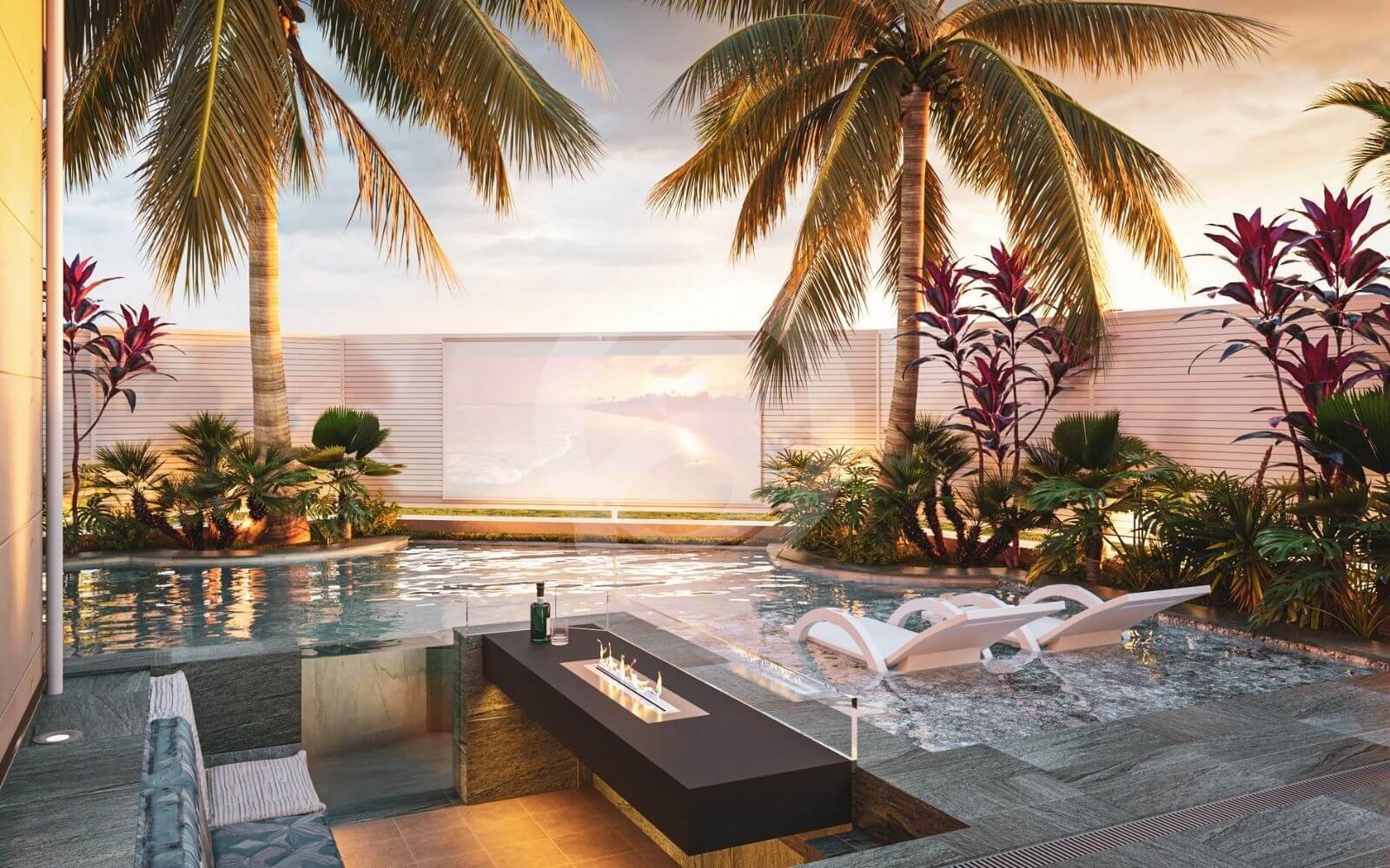 夕景の3DCGパース