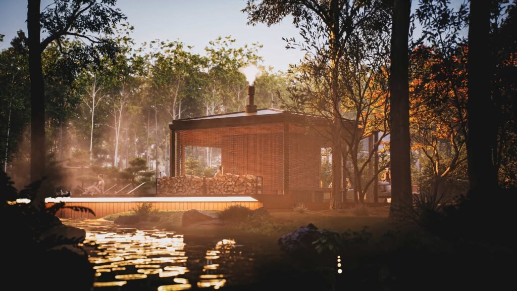 栃木・那須のサウナヴィラ「COCO VILLA」建築CGパース制作実績