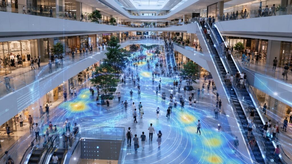 大規模商業施設 映像制作 AI 群衆シミュレーション