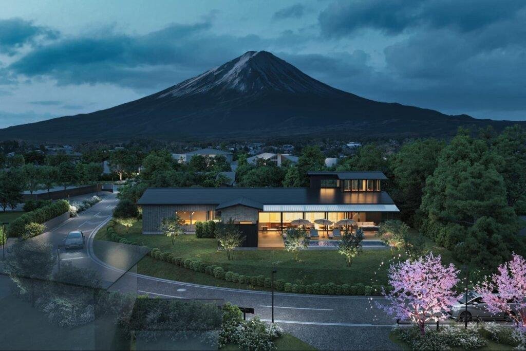 夕暮れの中で窓に明かりが灯り、住まいの雰囲気が伝わる住宅の外観CG